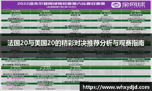 法国20与美国20的精彩对决推荐分析与观赛指南